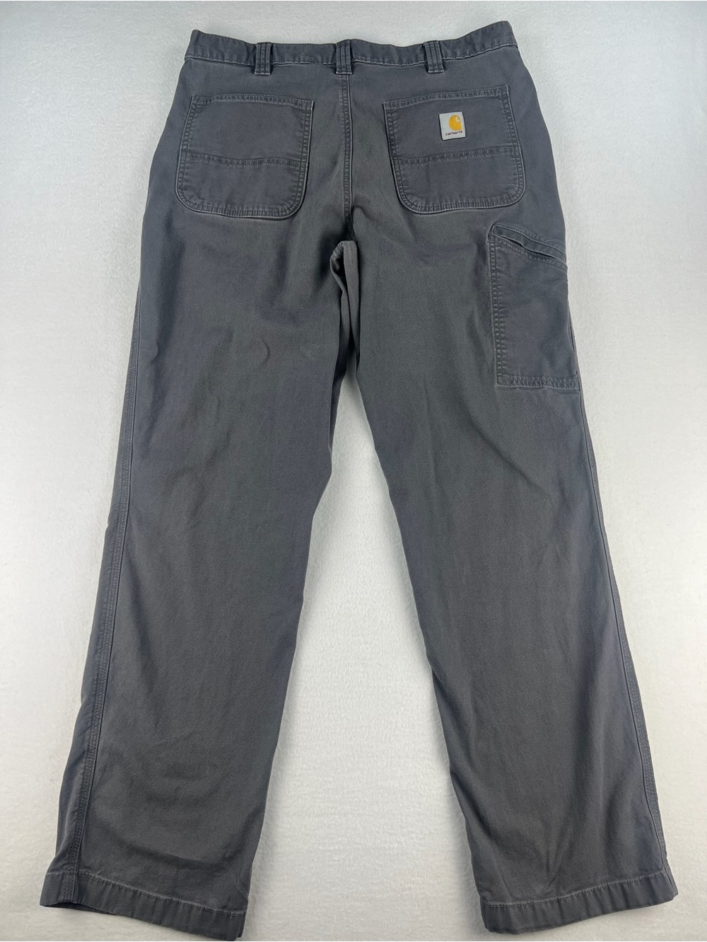 Carhartt Mens Relaxed Fit Rugged Flex Gray Canvas Work Pants Size 36x34 BN2291-M